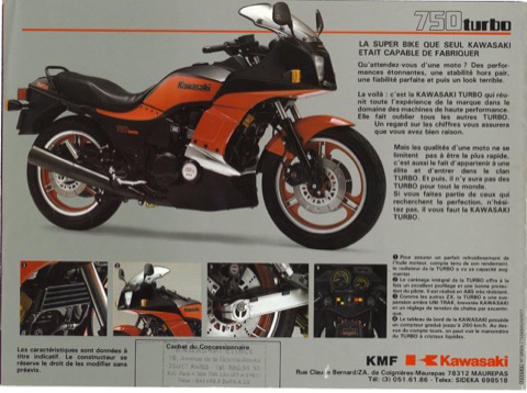 Brochure fran&ccedil;aise &mdash; Kawasaki 750 Turbo &mdash; Page 6